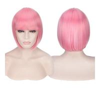 Perruque pour vêtements assortis pour déguisement, cosplay, boîte de nuit, fille, cheveux courts, couleur bobo : 713-2 (rose)