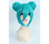 Perruque pour vêtements assortis pour déguisement, mascarade Cos perruque Vocaloid Hatsune Miku Yukata Ver Green Split Cyan Dango Head 389