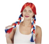 Perruque - PTIT CLOWN - Rouge - Tresses Tricolores - Adulte - Garantie 2 ans