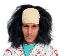 Perruque - PTIT CLOWN - Savant Fou - Mixte - Crâne Chauve - Cheveux Noirs