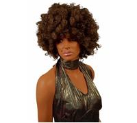 P'TIT CLOWN - 64470 - Perruque Afro - Funky Wig - Look Disco, Années 70, Retro - Accessoire de Déguisement - Carnaval, Fête à Thème, Halloween, Manga, Cosplay, Nouvel An - Cheveux Synthétiques - Brun