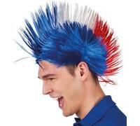 Boland 62024 - Perruque France Iroquoise Bleu Blanc Rouge Cheveux Synthétiques coiffure france Accessoire Carnaval Fête à thème Football Sport Fan Coupe du Monde Euro