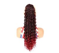 Perruque queue de cheval bouclée for femme, postiche afro long et bouclé cordon de serrage, postiche naturel for fil haute température(C,22inch)