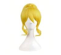 Perruque Queue De Cheval Synthétique 12 Pouces/30 Cm Avec Frange, Perruque Blonde Courte Et Bouclée Pour Femmes, Costume De Cosplay Anime