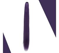 Perruque queue de cheval universelle 95cm/37.4 pouces, perruque droite non stylée à Clip Invisible for Cosplay, bricolage, usage quotidien, style de fête(Purple)