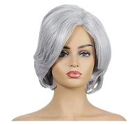 Perruque Quotidienne Fête Court Gris Bob Perruques Pour Les Femmes Dentelle Hairline Argent Gris Perruques Synthétiques Naturel À La Recherche Court Gris Cheveux Perruques Cheveux Naturels d'aspect