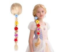 Perruque Raiponce, HOVCEH Perruque Blonde Enfant Fille, Princesse Costume Accessoires Déguisement Raiponce pour Contes de Fées, Carnaval, Fêtes à Thème, 90 cm