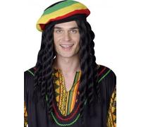 DEGUISE TOI - Bonnet avec Perruque Rasta - Perruque avec Bonnet - Taille Unique - Noir - Accessoires pour déguisement - - - Carnaval
