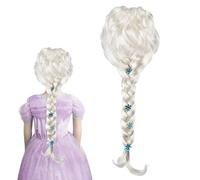 Perruque Reine des Neiges Enfant, Perruque Elsa de la Reine des Neiges,Perruque Raiponce Enfant, Accessoire Reine des Neiges Fille, Princesse Perruque Enfant Fille pour Carnaval, Mascarade