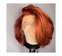 Perruque Remplacement des cheveux perruques orange foncé courte raide synthétiques 13 * 4 perruque frontale en dentelle 20-26 pouce de fibre for femmes noires Perruques(24inches)