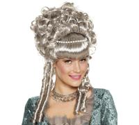 Perruque Renaissance Grise Luxe Femme Taille Unique Argenté