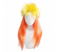 Perruque Rock Années 1980, Orange-jaune, 30 cm | Construction capillaire, Perruque rock masculine, Soirée cosplay masculine, Pr amateurs heavy mal