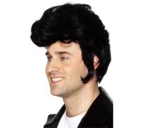 Perruque Rock N Roll Elvis Des Années 1950 Pour Homme Noir Nouveau