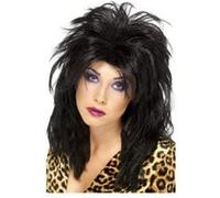 Perruque Rock Star Annees 80 Noire - Noir - Taille Unique noire G