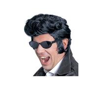 W WIDMANN MILANO Party Fashion - E6096 - Perruque Rock'n'Roll, noire, look Presley, perruque années 50, carnaval, fête à thème