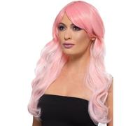 Perruque Rose Avec Dégradé Large (Taille Unique Femme) Multicolore