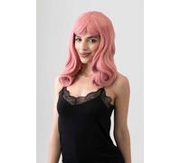 Perruque rose poudré style années 50 avec frange courte : Paloma dusty pastel pink #T2312