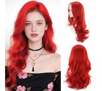 Perruque Rouge Longue, Afenau 29’’ Perruque Rouge Femme, Perruques Femme RougeNaturel, Perruques Rousse Respirante, PerruqueHalloween pour les Soirées Drag Quotidiennes, Cosplay