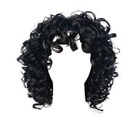 Perruque Rousse Lace Front Cheveux courts bouclés pour femmes mélangés avec un bandeau Convient aux perruques pour femmes Perruque blonde Perruque en soie noire à haute température (Black, One Size)