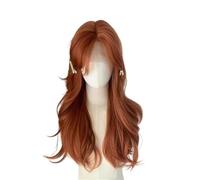 Perruque rousse roux de 61 cm (24 pouces) de long for femme, idéale for Halloween et le cosplay. Cheveux synthétiques bouclés et ondulés, aspect naturel.