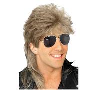 Perruque Rousse Vrai Cheveux années 70 années 80 Costumes d'Halloween Perruques Punk Rock Perruques fantaisie Disco Party Perruque Bouclée Naturelle Long (B, One Size)