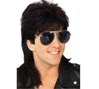 Perruque Rousse Vrai Cheveux années 70 années 80 Costumes d'Halloween Perruques Punk Rock Perruques fantaisie Disco Party Perruque Bouclée Naturelle Long (C, One Size)
