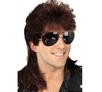 Perruque Rousse Vrai Cheveux années 70 années 80 Costumes d'Halloween Perruques Punk Rock Perruques fantaisie Disco Party Perruque Bouclée Naturelle Long (A, One Size)