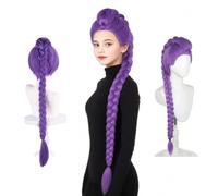 Perruque Ru-mi pour Enfant, Anime Cosplay Perruque, Perruques Violette à Longue Tresse, H-unter Perruque pour Halloween, Carnaval