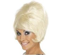 Smiffy's Perruque ruche des années 60 – Blonde, cheveux courts – Halloween