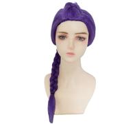 perruque rum i kpo p demon hunter,Hunter Cosplay Wig For Kids, Demon Anime Mira Cosplay Wig For Women Men, Purple Traids Realist Halloween Cosplays Accesstes For Halloween Carnival Party
