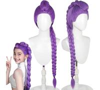 Perruque Rum Kpo-p Hunter, Perruque Violette Tressées Pour En-fants Et Adultes, Perruques Déguisement Hunter, Coiffures De Chanteur Pop Accessoires De Cosplay D'Halloween