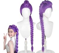 Perruque Rum -p Hunter, Perruque Violette Tressées Pour En-fants Et Adultes, Perruques Déguisement Hunter, Coiffures De Chanteur Pop Accessoires De Cosplay D'Halloween (Violet)