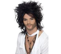 Perruque Russel Brand Rock & Roll Noire Accessoire De Costume Pour Homme Adulte