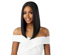 Perruque Sensationnel Dashly Lace Salt & Pepper - unit 5, nou e la main, raie en dentelle d'une oreille l'autre, synth tique (1 JETBLACK)