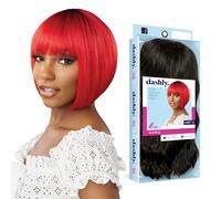 Perruque Sensationnel Dashly - unité 14 sans bonnet en dentelle prête à porter d'une oreille à l'autre partie en dentelle synthétique (1B OFFBLAC