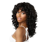 Perruque Sensationnel Dashly - unité 20 sans bonnet en dentelle prête à porter d'une oreille à l'autre partie en dentelle synthétique (1 JETBLACK