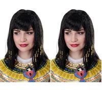 Perruque, style Cléopatre, Diva d’Hollywood, idéal pour Carnaval ou Halloween (Lot de 2)