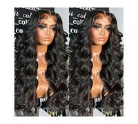 Perruque Synthétique 13X6 Transparent Dentelle Frontale Perruque 30 Pouces Corps Vague Avant Perruques de Cheveux Humains 200 Densité 4x4 5x5 Fermeture for Femmes(4x4 Closure Wig,30inches)