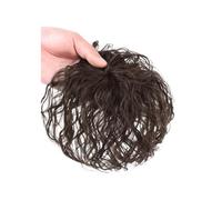 Perruque synthétique 3D à clipser avec frange avec frange, invisible, interchangeable avec frange, partie des cheveux (Brown Black)