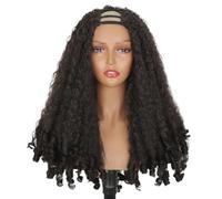 Perruque synthétique afro crépue bou en U de 61 cm, densité 180, sans colle avec des boucles rebondissantes uniques à l'extrémité for les femmes noires Effet naturel et Volumineux