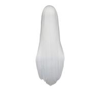 Perruque synthétique blanche en Fiber résistante à la chaleur, 100CM/40 pouces, longue, Costume for Cosplay, cheveux lisses, 1 pièce