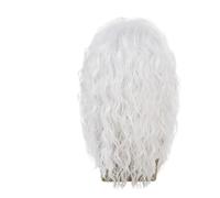 Perruque synthétique blanche naturelle, 1 pièce, cheveux longs bouclés for hommes, perruques à couche usage quotidien avec frange, tenues cadeaux for patients atteints de Cancer, Costume masculin