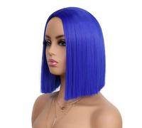 Perruque synthétique Bob for femme, raie au milieu, résistante à la chaleur, idéale for les fêtes et le cosplay. Effet naturel et Volumineux(Blue)