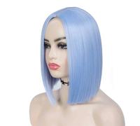 Perruque synthétique Bob for femme, raie au milieu, résistante à la chaleur, idéale for les fêtes et le cosplay. Effet naturel et Volumineux(Light blue)