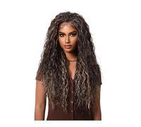 Perruque synthétique bouclée à reflets 13x6 for femmes noires, résistante à la chaleur, idéale for le cosplay. Extensions de cheveux(Brown Highlight)