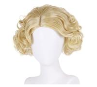 Perruque synthétique bou courte vert Olive for femmes, perruque de Cosplay Drag Queen, aspect naturel avec frange, 12 pouces, 1 pièce(Blonde)