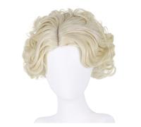 Perruque synthétique bou courte vert Olive for femmes, perruque de Cosplay Drag Queen, aspect naturel avec frange, 12 pouces, 1 pièce(Platinum Blonde 1)