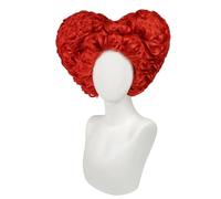 Perruque synthétique bou en forme de cœur de 25 cm, perruque de cosplay for femme, style reine rouge, for Halloween, Noël, Thanksgiving Hair Extensions Pièces Wigs