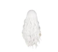 Perruque synthétique bou et ondulée blanche de 26 pouces, 1 pièce, cheveux synthétiques résistants à la chaleur avec raie centrale, Cosplay longs for femmes