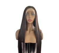 Perruque synthétique brune à lace front de 101,6 cm (40 pouces), cheveux longs et lisses pré-épilés (13 x 4) for femme Effet naturel et Volumineux